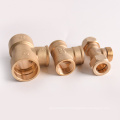 Brass Compression Water Pipe Fittings Compression Female Threaded Tee Fittings For Pex Pipe